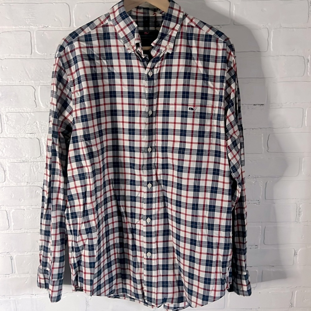 Vineyard Vines Classic Fit Tucker Button-Up Shirt Plaid Mens Large